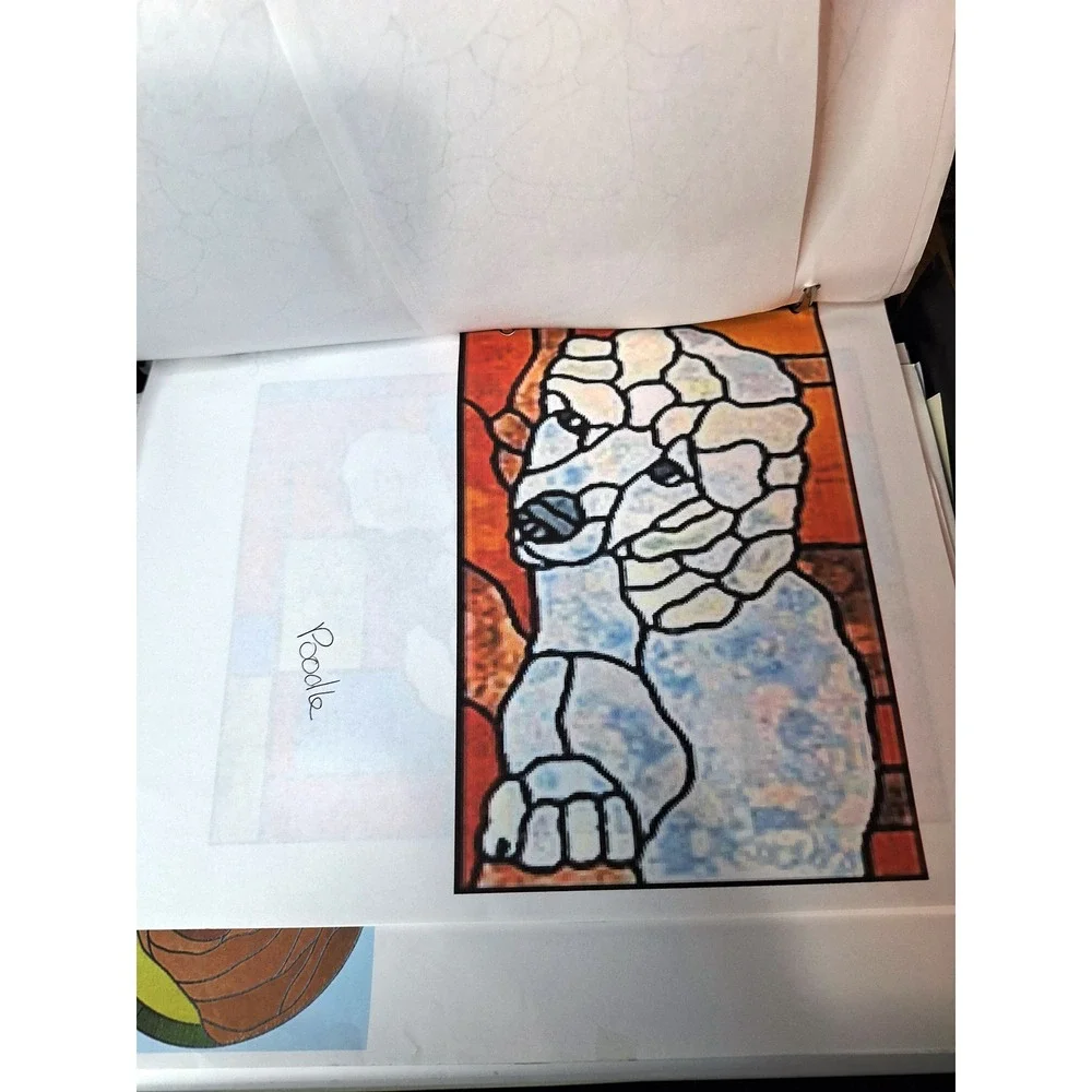 Vintage Dog Quilt & Stained Glass Pattern Collection Binder Afghan Poodle More